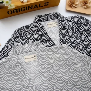 Alternative view of Men Homewear Japanese Traditional Kimono Yukata Top Shorts Clothing Summer Pajamas Set for Men Samurai Male Sleepwear Bathing