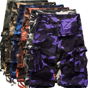 Big Size Clothing Men's Camouflage Cargo Shorts Multi-Pocket Shorts for Outdoor Wear Durable and Comfortable Work Shorts for Men